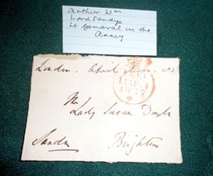 Autographed Signature on small "free front" piece with magenta cancel dated 1st April 1837.