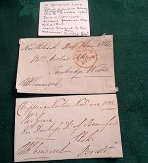 2 Signature on piece "free fronts", one addressed to The Duchess of Beaufort 1825 (his brothers w...