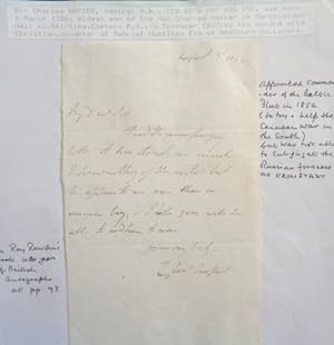 Sir Charles John Napier: Single page letter all handwritten and signed dated August 1842.