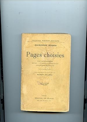 PAGES CHOISIES .Pages autobiographiques - Histoire - Nouvelles - Correspondance - Considérations ...