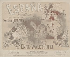 "ESPANA" Couverture originale de partition entoilée / Suite de Valses d'après la Rapsodie d'Emman...