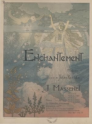 "ENCHANTEMENT" Couverture originale de partition entoilée / Poésie de Jules RUELLE / Musique de J...