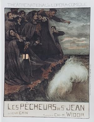 "LES PÊCHEURS DE St JEAN" Affiche originale entoilée / Opéra de Henri CAIN / Musique de Charles-M...