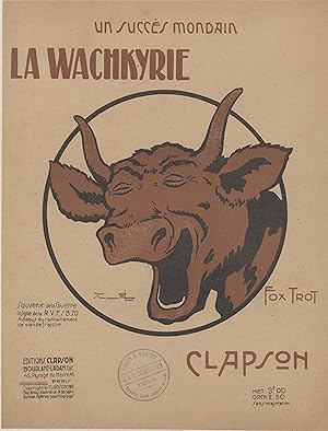 "LA WACHKYRIE" Couverture de partition entoilée / Typo-litho originale d'après Benjamin RABIER po...