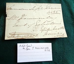 Signature on piece addressed to Lord Eglington Castle 1835.on, Eglingt