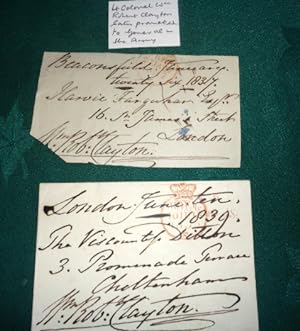 TWO signatures on "free post" fronts. 1837 & 1839. One to Harvie Farquhar Esq. St, James St, Lond...