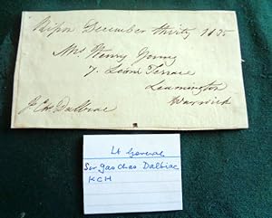 Signature on piece dated 1835 to Mr(Mrs?) Henry Young, Leamington Warwickshire. Dec 30th.