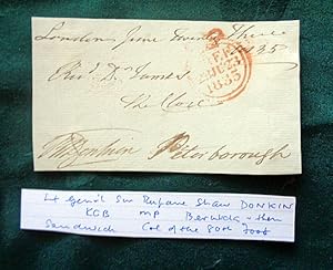 Signature on piece with "free Post" magenta cancel front. Dated June 23rd 1835 and sent to Dr Jam...