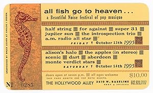 Letterpress Ticket to All Fish Go to Heaven. . . a Beautiful Noise Festival of Pop Musique