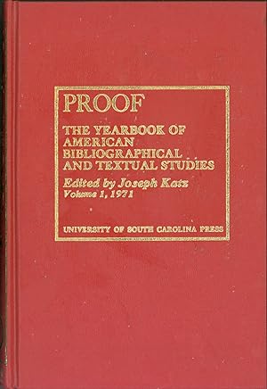 Proof I: The Yearbook of American Bibliographical and Textual Studies. Vol. 1, 1971 (dummy copy) ...