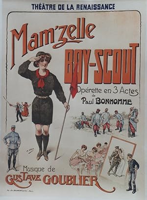 "MAM'ZELLE BOY-SCOUT" Affiche originale entoilée / Opérette de Paul BONHOMME / Musique de Gustave...
