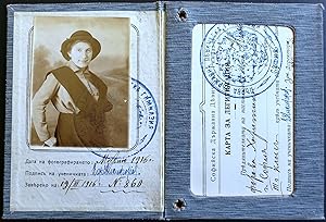 Early 1916 School ID Card for Sophia State Girls' High School in Bulgaria, Continuing Her Educati...