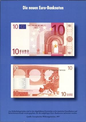 Ansichtskarte / Postkarte Die neuen Euro Banknoten, 10 Euro, Geldscheine