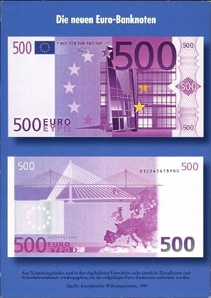 Ansichtskarte / Postkarte Die neuen Euro Banknoten, 500 Euro, Geldscheine