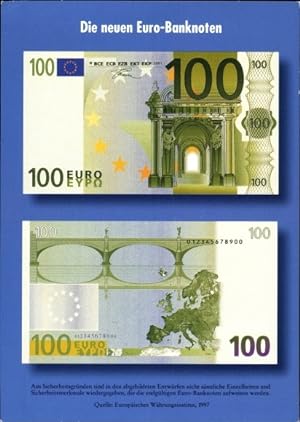 Ansichtskarte / Postkarte Die neuen Euro Banknoten, 100 Euro, Geldscheine