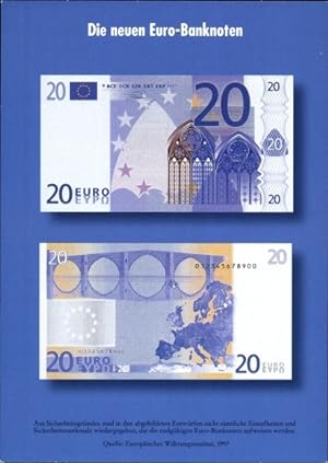 Ansichtskarte / Postkarte Die neuen Euro Banknoten, 20 Euro, Geldscheine