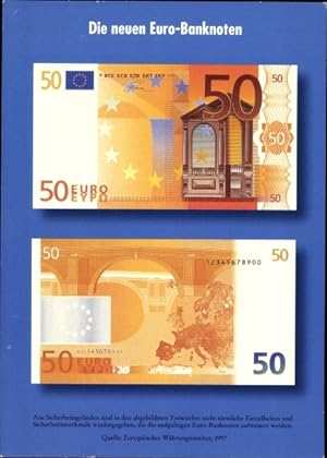 Ansichtskarte / Postkarte Die neuen Euro Banknoten, 50 Euro, Geldscheine