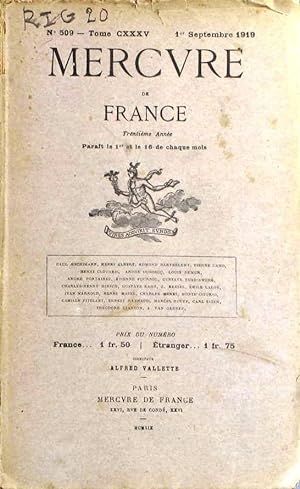 Mercure de France N° 509. Articles de Marcel Rouff, Etienne Fournol, Henri Clouard, J. Kessel, Lo...