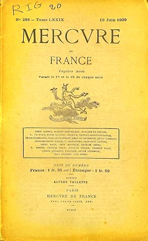 Mercure de France N° 288. Henry-D. Davray, Marie Dauguet, Jean-Paul Lafitte, Baronne de Benoist, ...