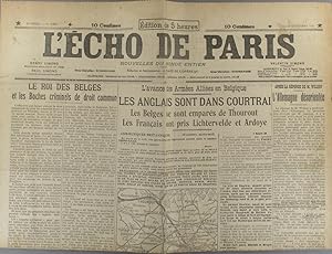 L'écho de Paris. N° 12480 du 17 octobre 1918. 17 octobre 1918.