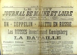 Un Zeppelin abattu en Russie Les Russes envahissent Koenigsberg 30 août 1914.