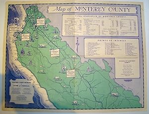 Map of Monterey County, California Circa 1937