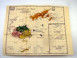 Colony of Fiji Colour (Color) Map, 1939