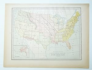 1889 Color Map Showing the Territorial Growth of the United States 1776-1887