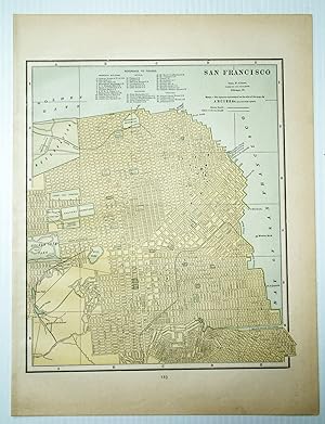 1889 Color Map of San Francisco, California (CA)