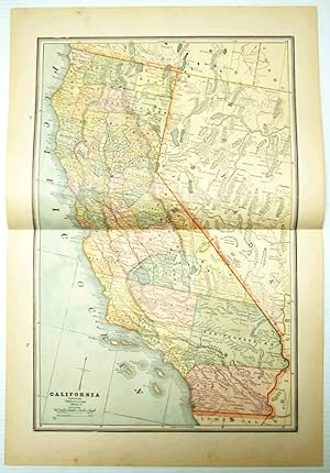 1889 Color Map of the State of California