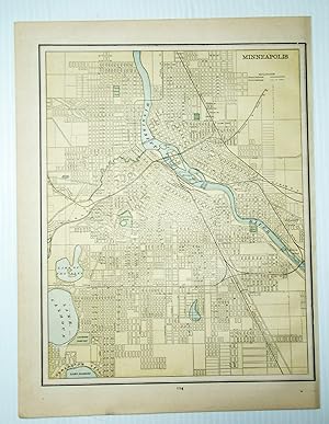 1889 Color Map of the City of Minneapolis, Minnesota (MN)
