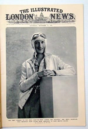 The Illustrated London News, September (Sept.) 12, 1936: Lovely Cover Photo Portrait of Aviator M...