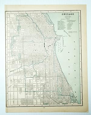 1889 Color City Map of Chicago, Illinois (IL)