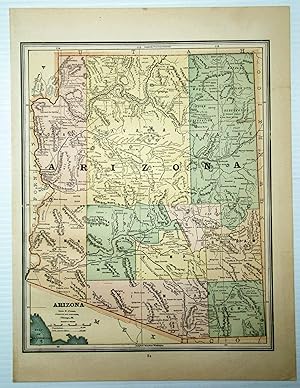 1889 Color Map of the State of Arizona