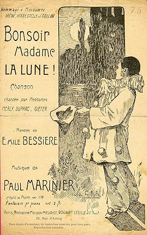 "BONSOIR MADAME LA LUNE par MEALY, DUPARC, GIÉTER" Paroles françaises de Émile BESSIÈRE / Musique...