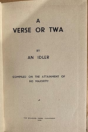 A verse or two by an Idler