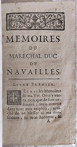 Mémoires du Maréchal Duc de Navailles et de Lavalette.