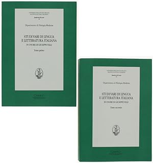 STUDI VARI DI LINGUA E LETTERATURA ITALIANA IN ONORE DI GIUSEPPE VELLI. Tomo 1 + Tomo 2.: