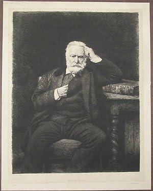 1879 French Artist Paul Adolphe Rajon Etching of Victor Hugo