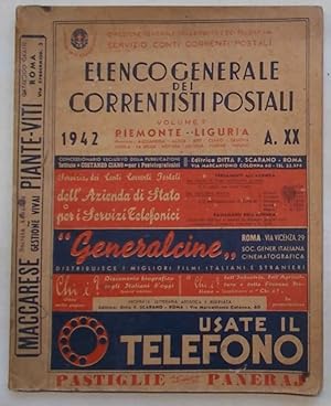 Elenco generale dei correntisti postali. Volume I. Piemonte-Liguria.