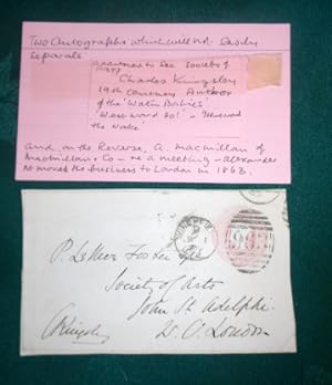 Charles Kingsley & Alexander MacMillan (Authors and Publisher) 2 signatures on piece