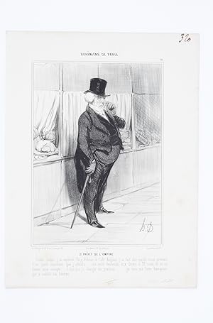 Lithographie originale en noir et blanc - Bohémiens de Paris - "Le préfet de l'empire"