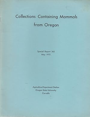 Collections Containing Mammals from Oregon Special Report 362