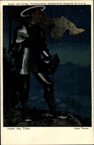 Künstler Ansichtskarte / Postkarte Thoma, Hans, Hüter des Tales, Ritter