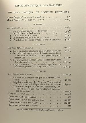 Histoire critique des livres de l'ancien testament - tome I - introduction à l'étude historique d...