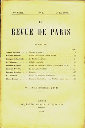 La revue de Paris 12 me ann e n 9 - Collectif