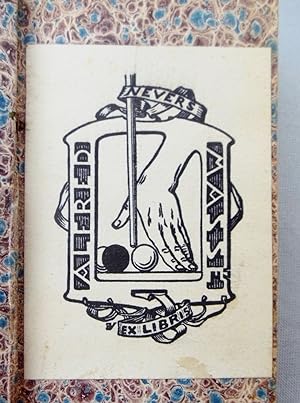2 Rare BILLIARDS & ARMORIAL BOOKPLATES from NEVERS, NIEVRE, FRANCE in 1834 Book