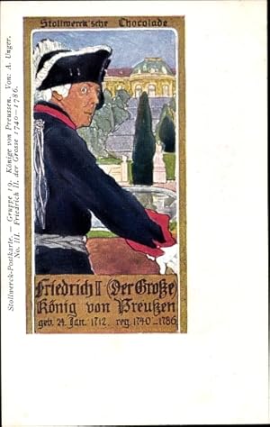 Künstler Ansichtskarte / Postkarte Unger, A., Reklame, Stollwerck Gruppe 19, Könige von Preußen I...