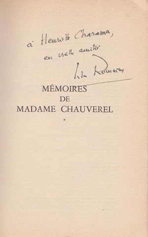 Mémoires De Madame Chauverel. Edition Originale Avec envoi.