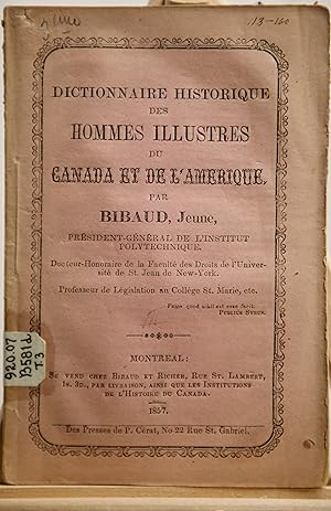Dictionnaire historique des hommes illustres du Canada et de L'Amérique, 3e livraison